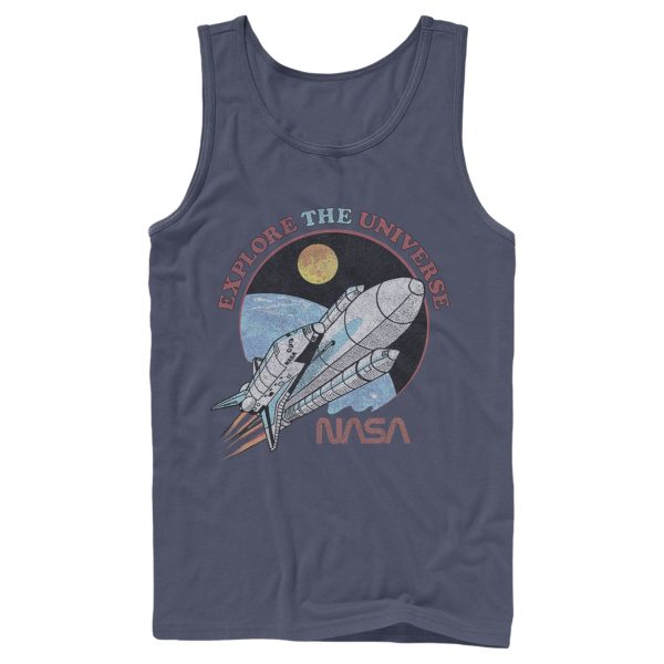 Men_s NASA Explore The Universe Circle Portrait Tank Top