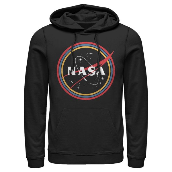 Men_s NASA Galaxy In Rainbow Circles Pull Over Hoodie