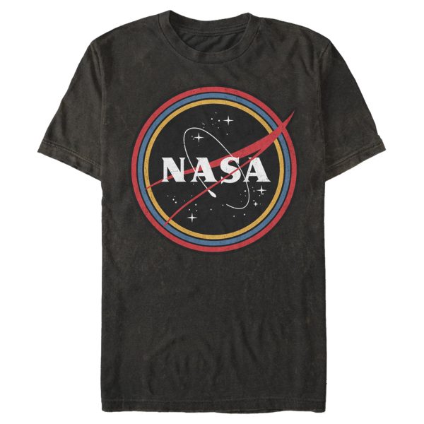 Men_s NASA Galaxy In Rainbow Circles T-Shirt