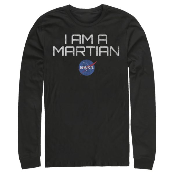 Men_s NASA I Am A Martian With Logo Long Sleeve Shirt