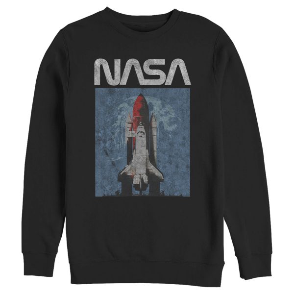 Men_s NASA Logo Shuttle Rocket Ship Poster Style Sweatshirt