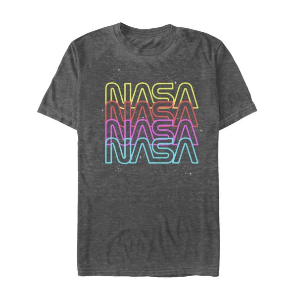 Men_s NASA Neon Rainbow Repeat Text Logo T-Shirt