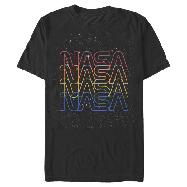 Men_s NASA Neon Space Logo Color Fade T-Shirt