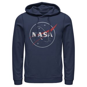 Men_s NASA Outline Simple Logo Pull Over Hoodie
