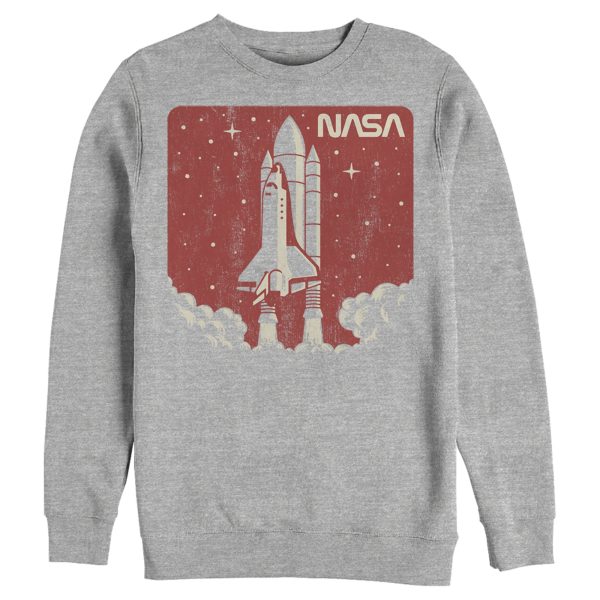 Men_s NASA Red And Orange Hue Lift Off Sticker Logo Sweatshirt