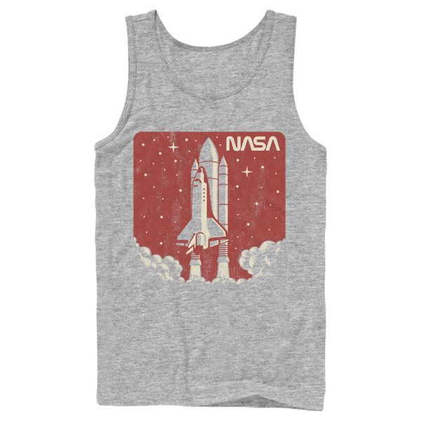 Men_s NASA Red And Orange Hue Lift Off Sticker Logo Tank Top