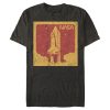 Men_s NASA Red And Orange Rocket Launch Poster T-Shirt