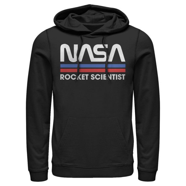 Men_s NASA Rocket Scientist Vintage Striped Logo Pull Over Hoodie