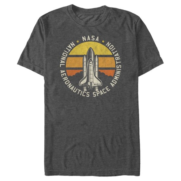 Men_s NASA Rocket Ship Sunset Circle Logo T-Shirt