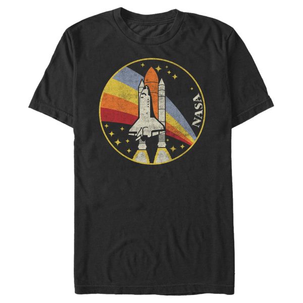 Men_s NASA Shuttle Launch Into Rainbow T-Shirt