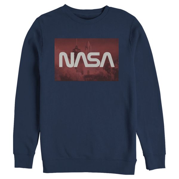 Men_s NASA Space Shuttle Blast Off Text Over Lay Sweatshirt