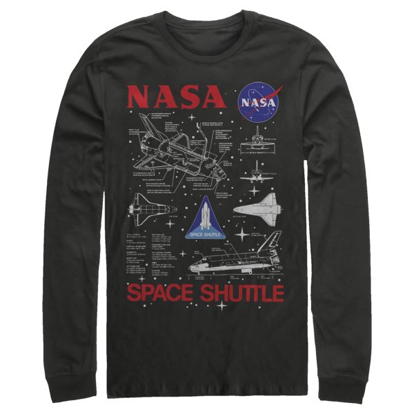 Men_s NASA Space Shuttle Schematic Details Long Sleeve Shirt