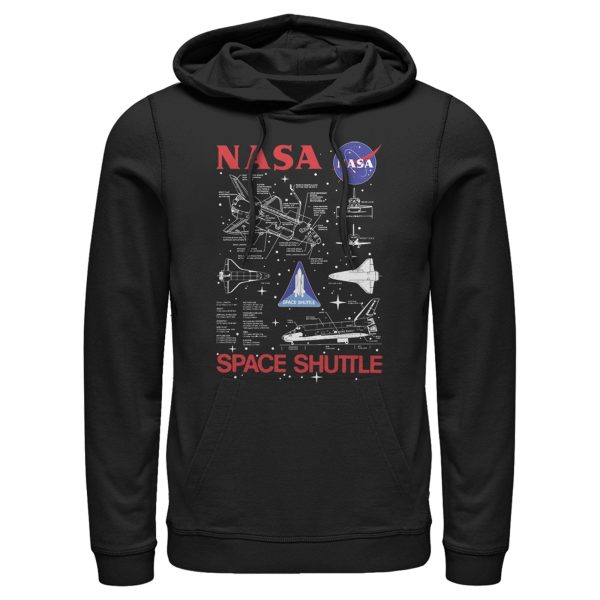 Men_s NASA Space Shuttle Schematic Details Pull Over Hoodie