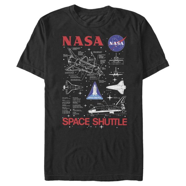 Men_s NASA Space Shuttle Schematic Details T-Shirt