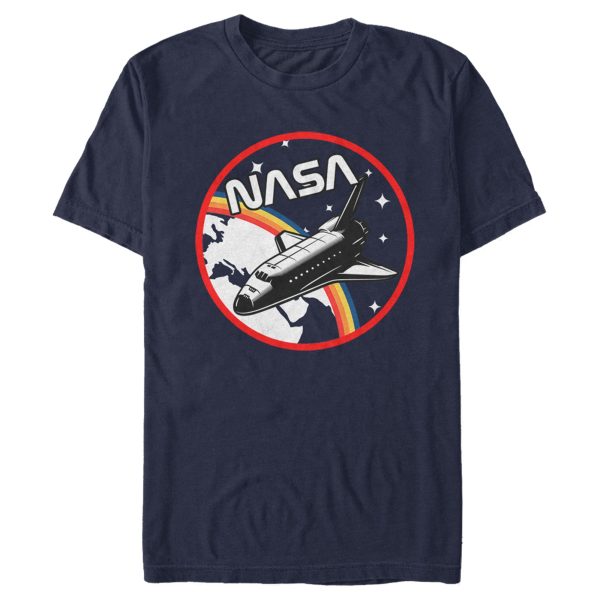 Men_s NASA Space Shuttle Travel Over Rainbow T-Shirt