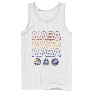 Men_s NASA Starry Retro Rainbow Repeat Badges Tank Top