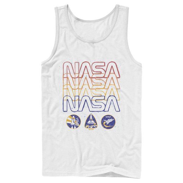 Men_s NASA Starry Retro Rainbow Repeat Badges Tank Top