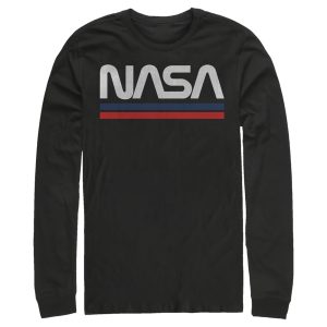 Men_s NASA Stripe Minimal Logo Vintage Long Sleeve Shirt