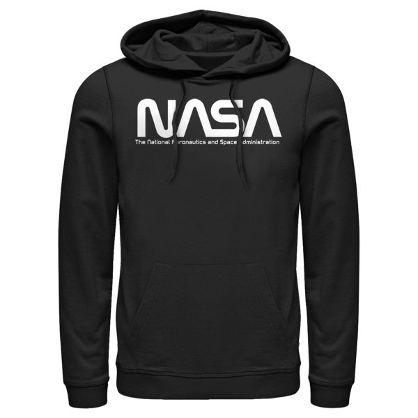 Men_s NASA Text Simple Logo Pull Over Hoodie