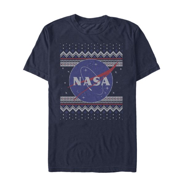 Men_s NASA Ugly Christmas Logo Print T-Shirt