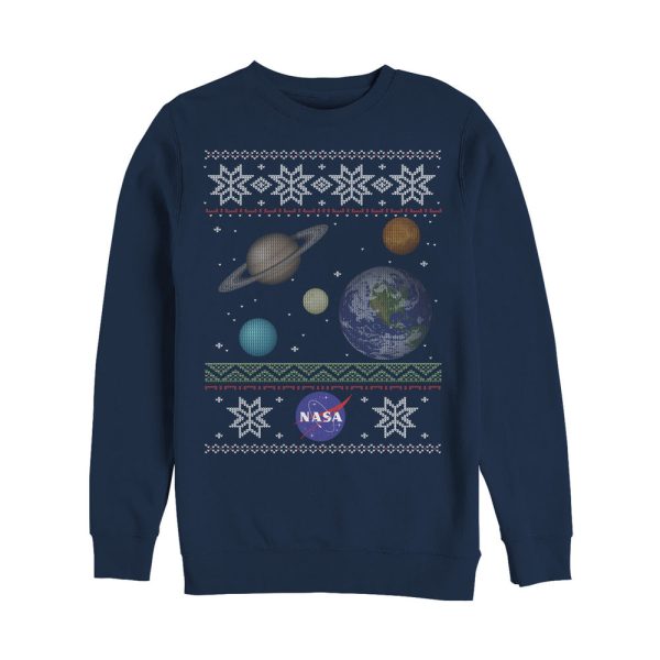 Men_s NASA Ugly Christmas Planet Print Sweatshirt