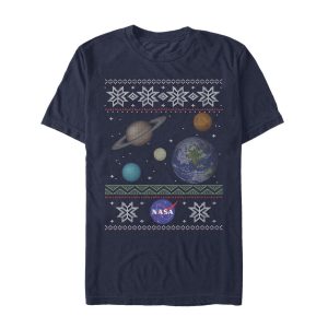 Men_s NASA Ugly Christmas Planet Print T-Shirt