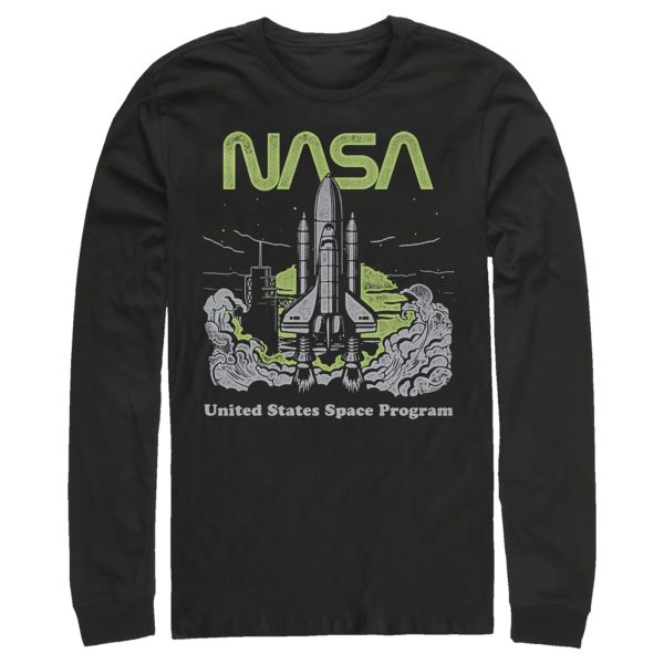 Men_s NASA United States Space Program Vintage Poster Long Sleeve Shirt