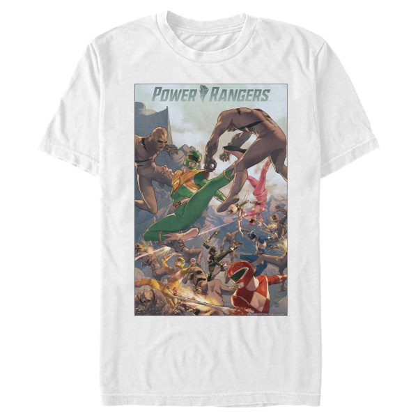 Men_s Power Rangers Battle Time Poster T-Shirt