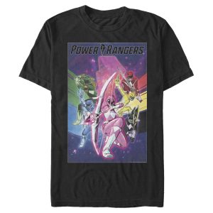 Men_s Power Rangers Rainbow Poster T-Shirt