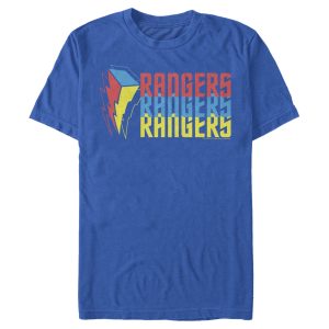 Men_s Power Rangers Rainbow Text T-Shirt