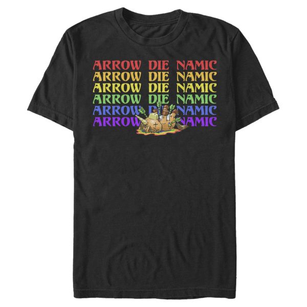 Men_s R.I.P. Rainbows in Pieces Arrow Die Namic Unicorn Repeat T-Shirt