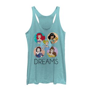 Women_s Disney Princesses Big Dreams Character Circles Racerback Tank Top