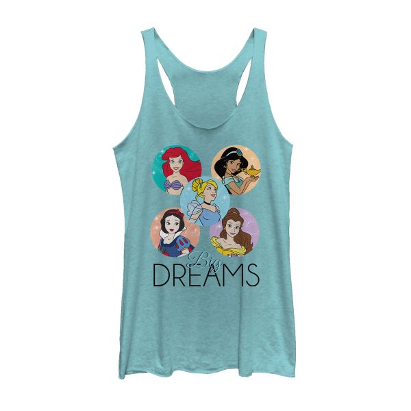 Women_s Disney Princesses Big Dreams Character Circles Racerback Tank Top