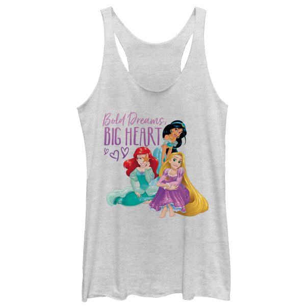 Women_s Disney Princesses Bold Dreams Big Heart Racerback Tank Top