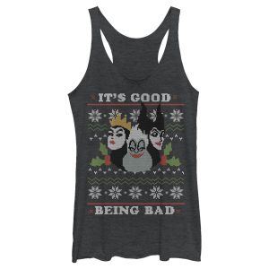 Women_s Disney Princesses Christmas Being Bad Racerback Tank Top