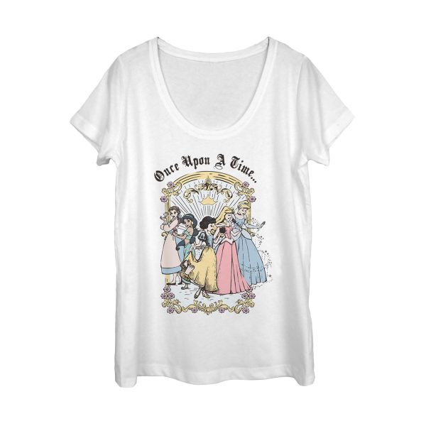 Women_s Disney Princesses Classic Once Upon a Time Scoop Neck