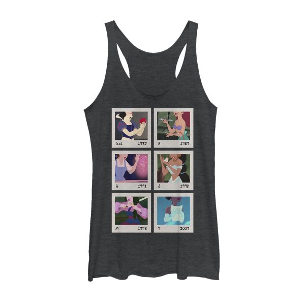 Women_s Disney Princesses Polaroid Memories Racerback Tank Top