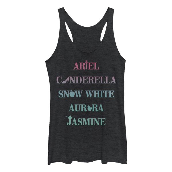 Women_s Disney Princesses Symbols Racerback Tank Top