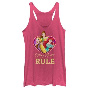 Women_s Disney Princesses Valentine Strong Hearts Racerback Tank Top