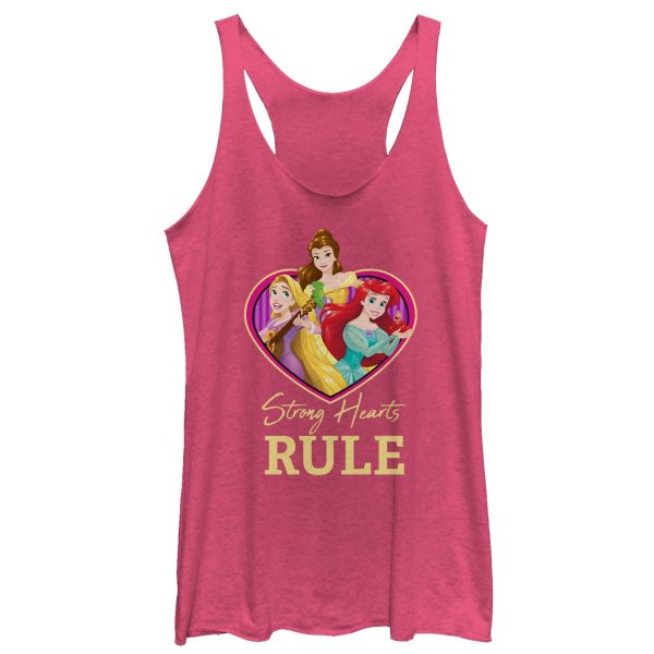 Women_s Disney Princesses Valentine Strong Hearts Racerback Tank Top