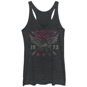 Women_s Lost Gods 1973 Eagle American Flag Racerback Tank Top