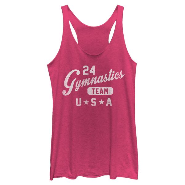 Women_s Lost Gods 24 Gymnastics Team USA Racerback Tank Top