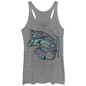 Women_s Lost Gods Abstract Butterfly Racerback Tank Top