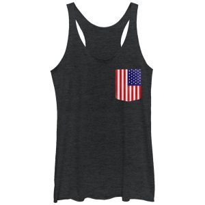 Women_s Lost Gods American Flag Badge Racerback Tank Top