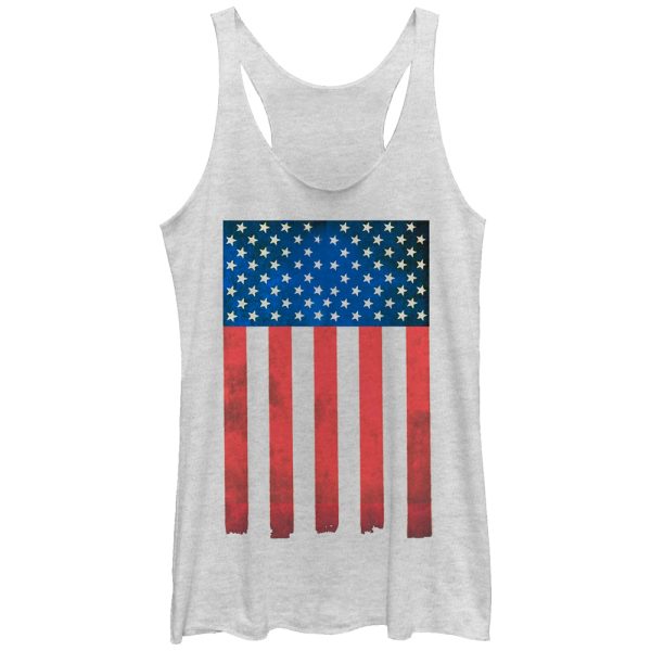 Women_s Lost Gods American Flag Paint Print Racerback Tank Top