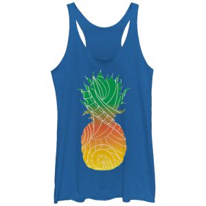 Women_s Lost Gods Artistic Summer Glow Pineapple Racerback Tank Top