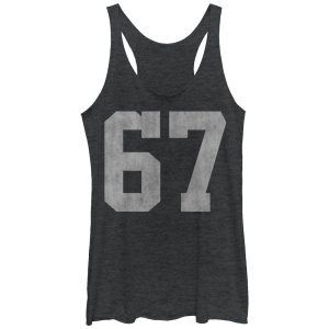 Women_s Lost Gods Athletic Number 67 Racerback Tank Top