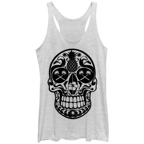 Women_s Lost Gods Beach Skull Racerback Tank Top