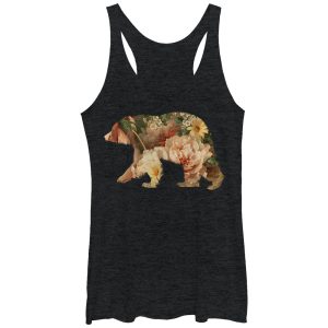 Women_s Lost Gods Bear Floral Print Racerback Tank Top