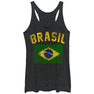 Women_s Lost Gods Brasil Flag Racerback Tank Top